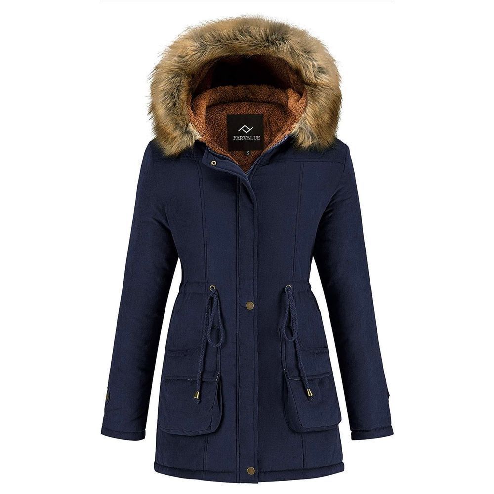 NEW FARVALUE Coat Hooded Puffer Thicken Parka Jacket XL